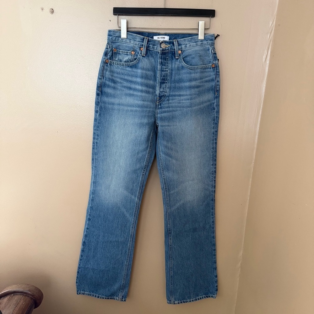RE/DONE 70s bootcut jeans denim crystal blue Classic flares pants NWT 27 - Picture 12 of 12